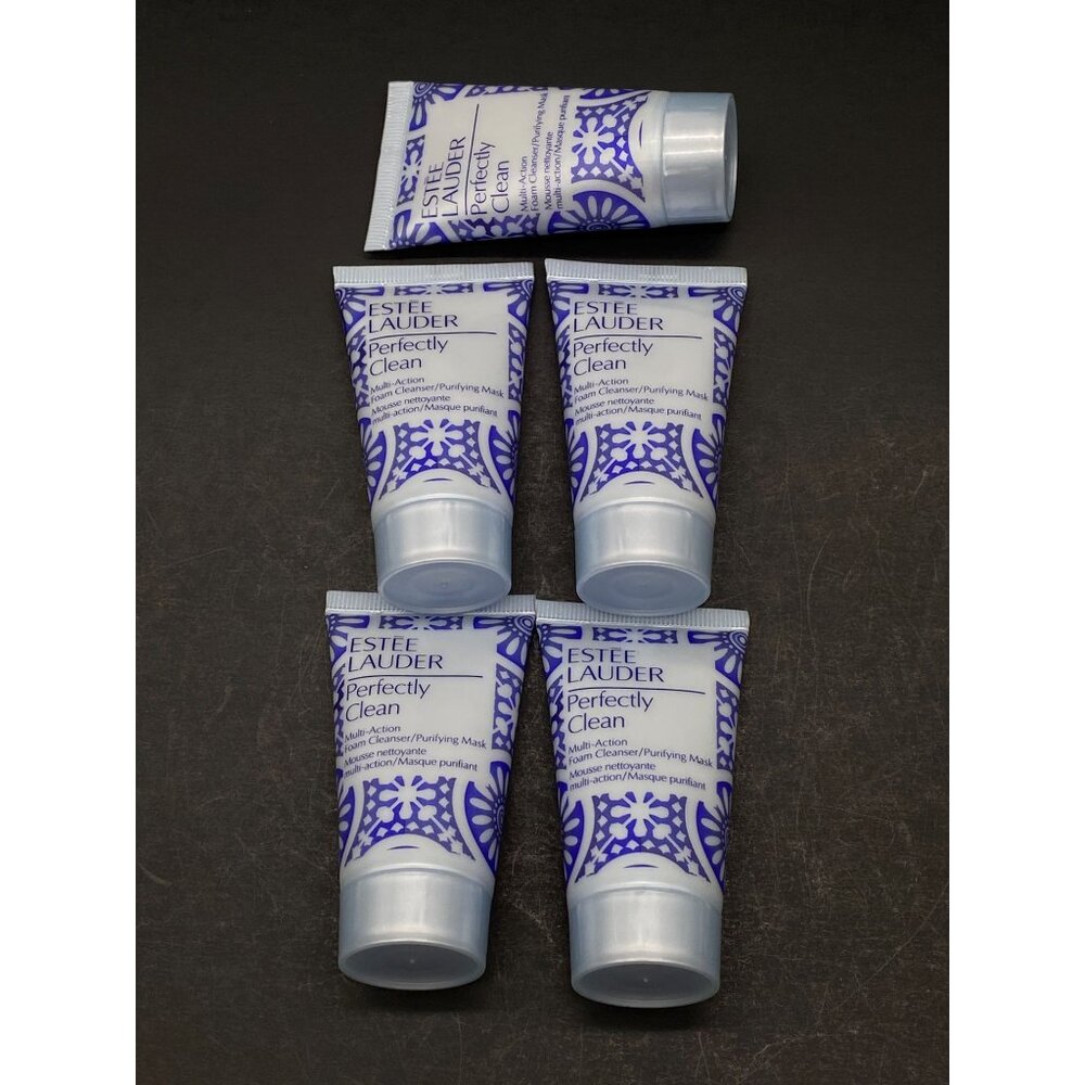 5 Estee Lauder Perfectly Clean Multi-action Foam Cleanser/ Purifying Mask, 1oz